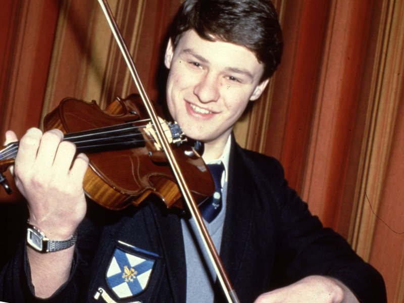 A student playing the violin