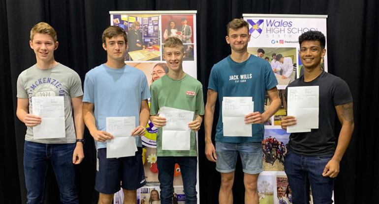 Students collecting A-Level Results