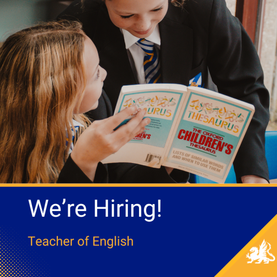 We’re Hiring – Teacher of English